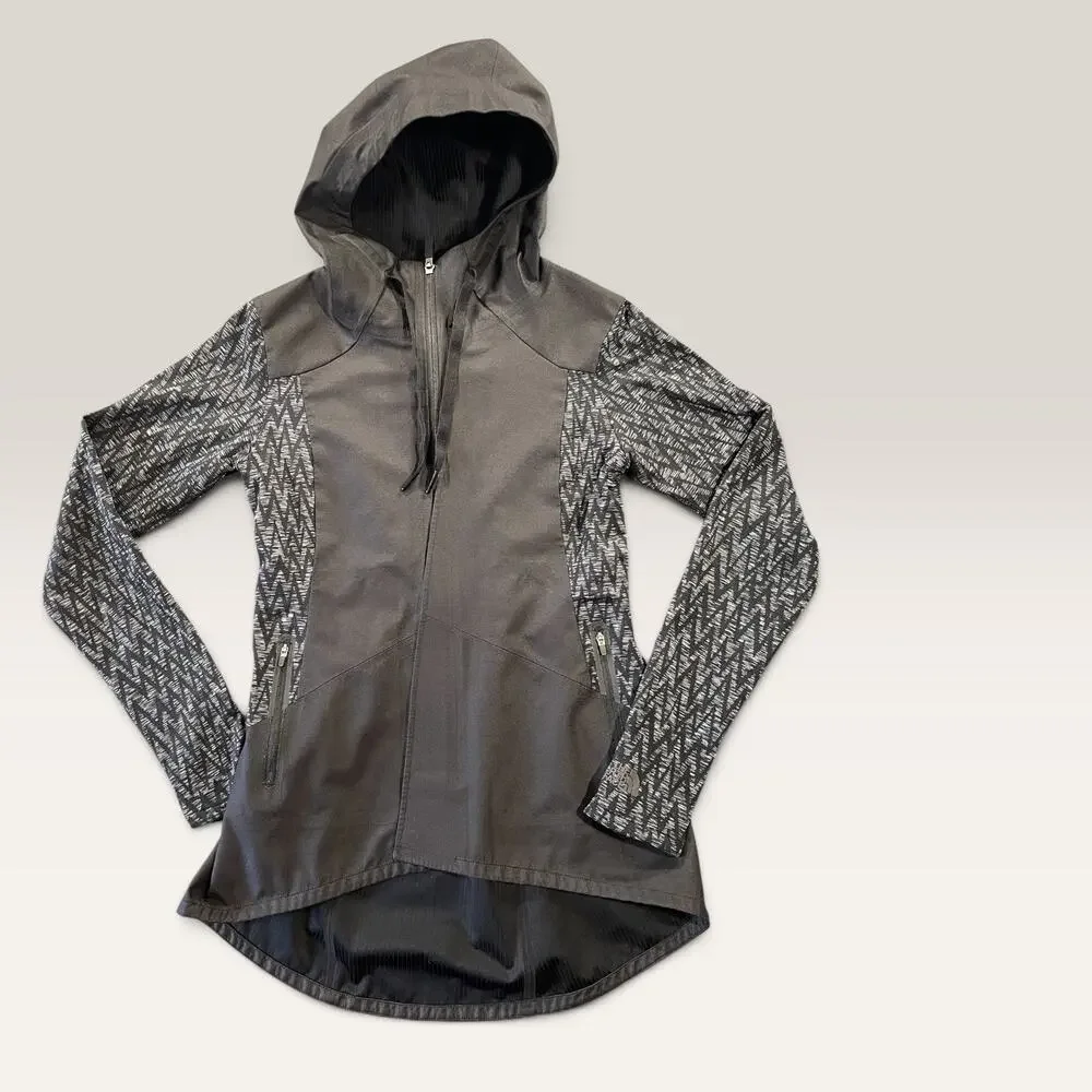 The North Face Printed Sleeve Hooded Running Athletic Jacket Women S